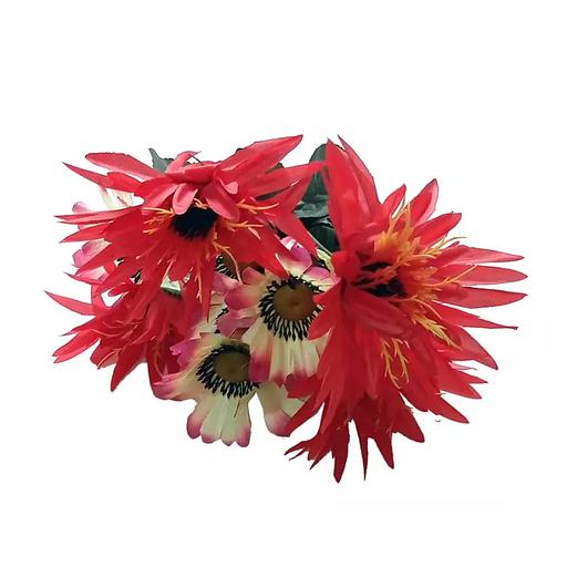 Цветочная композиция ромашек с астрами 12 голов (2 вида 7+5) 38см 094-123+554 фото 2