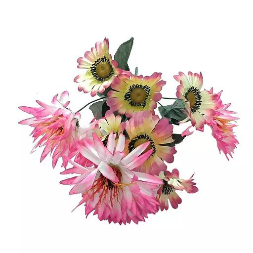 Цветочная композиция ромашек с астрами 12 голов (2 вида 7+5) 38см 094-123+554 фото 3