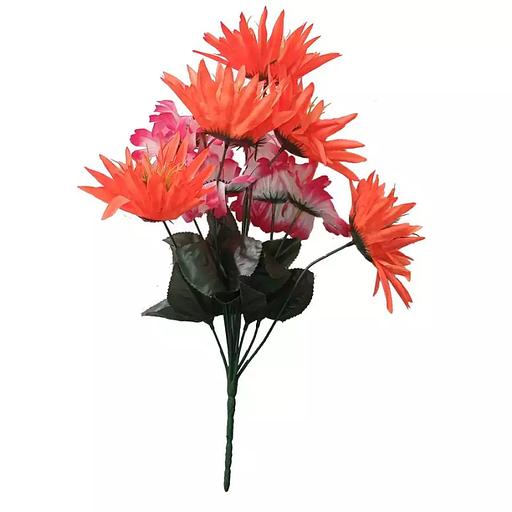 Цветочная композиция ромашек с астрами 12 голов (2 вида 7+5) 38см 094-123+554 фото 4