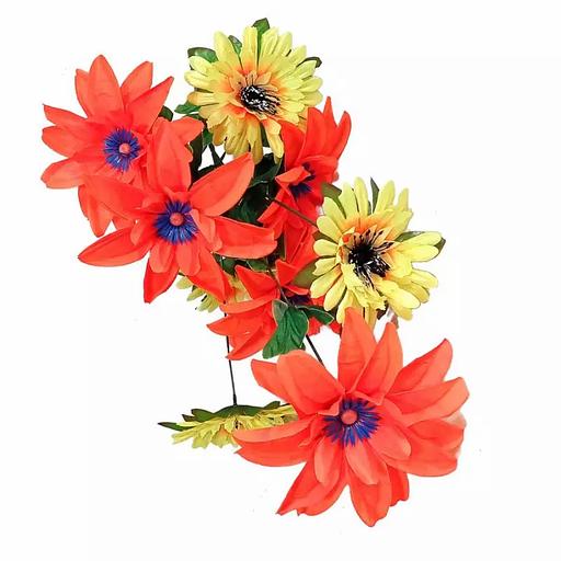 Букет с георгинами 9 голов (4+5) 73см 372-405+555 фото 2
