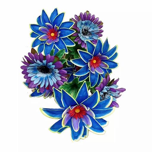 Букет с георгинами 9 голов (4+5) 73см 372-405+555 фото 3