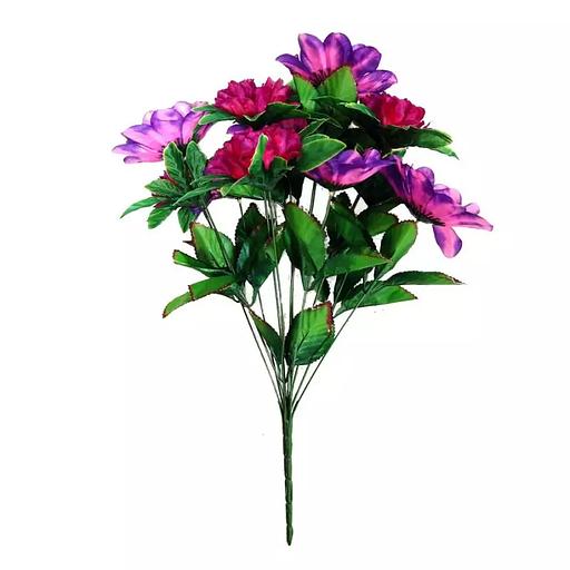 Цветочная композиция георгинов с шафранами 11 голов (2 вида 5+6) 55см 327-563+636 фото 1