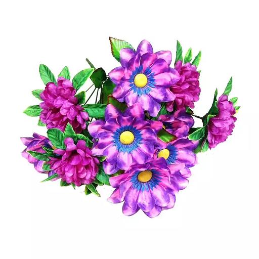 Цветочная композиция георгинов с шафранами 11 голов (2 вида 5+6) 55см 327-563+636 фото 3