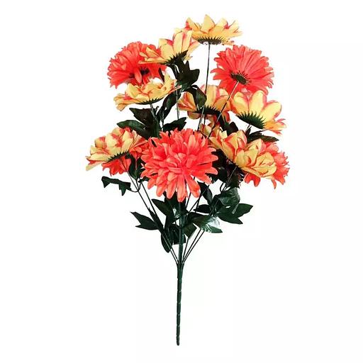 Букет георгинов с хризантемами 13 голов (2 вида 8+5) 82см 006-637+684 фото 1