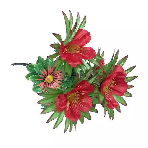 Букет астры с маками 8 голов (4+4) 32см 406-704+606 фото 2