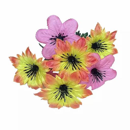 Букет клематисы с кувшинками 8 голов (4+4) 43см 421-703+594 фото 2