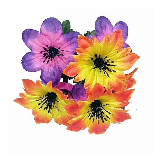 Букет клематисы с кувшинками 8 голов (4+4) 43см 421-703+594 фото 6