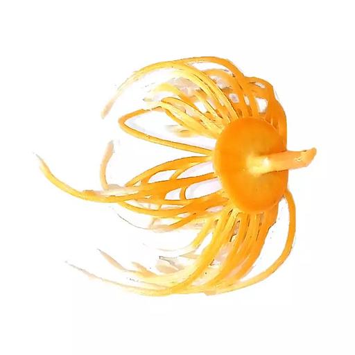 Добавка тычинка густая жёлтая с белыми кончиками с ножкой 5,5см 538шт/кг фото 1