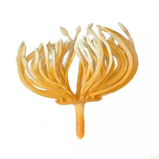 Добавка тычинка густая жёлтая с белыми кончиками с ножкой 5,5см 538шт/кг фото 4