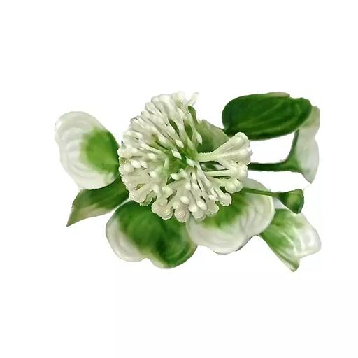 Добавка на ветку кончик с листиками и белым шариком 11см 281шт/кг фото 1