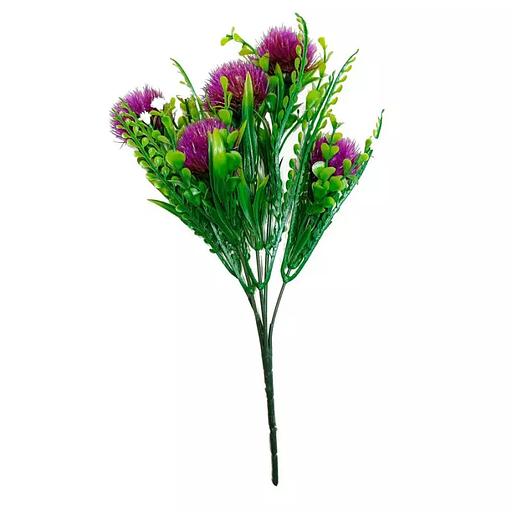 Букет Сафлора шишек с белыми цветочками 5 веток 31см фото 1