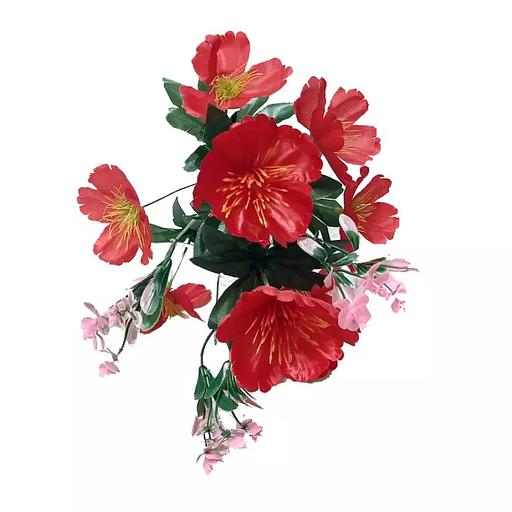 Букет с маками 9 голов (2 вида 3+6) 34см 447-195+327 фото 1