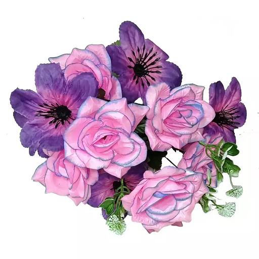 Кувшинки с розами 15 голов (2 вида 6+9) 55см 428-594+528 фото 1