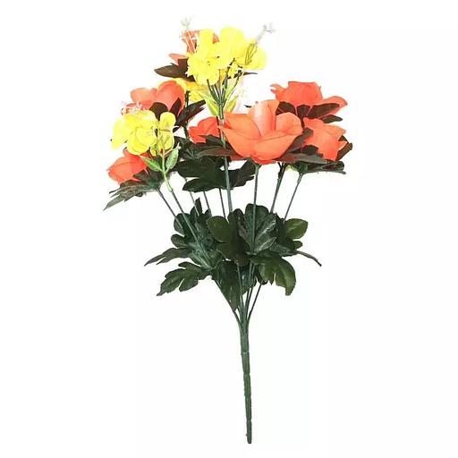 Розы с фиалками 12 голов (2 вида 7+5) 49см 476-735+671 фото 4