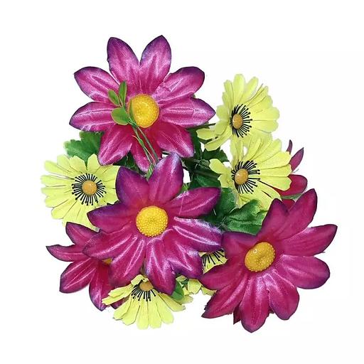 Композиция из ромашек 12 голов (2 вида 6+6) 36см 423-082+786 фото 1