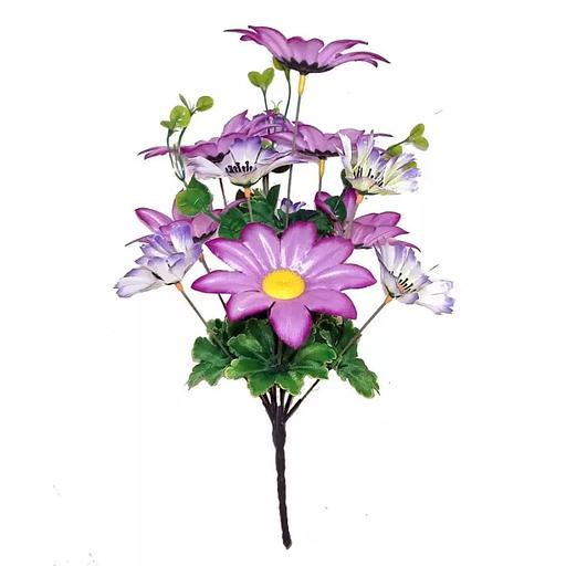 Композиция из ромашек 12 голов (2 вида 6+6) 36см 423-082+786 фото 2