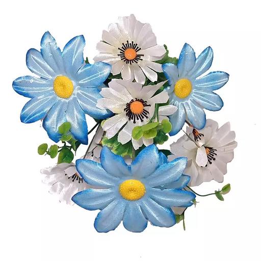 Композиция из ромашек 12 голов (2 вида 6+6) 36см 423-082+786 фото 4