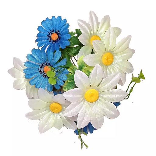 Композиция из ромашек 12 голов (2 вида 6+6) 36см 423-082+786 фото 5