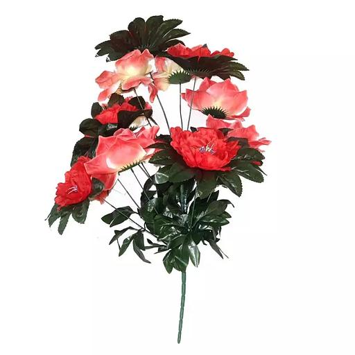 Букет пионов с розами 13 голов (2 вида 6+7) 80см 006-713+476 фото 3