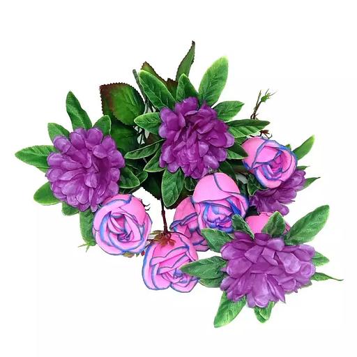 Букет розы с шафранами 11 голов (2 вида 7+4) 56см 202-732+563 фото 2