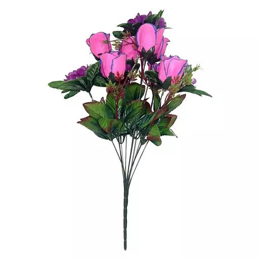 Букет розы с шафранами 11 голов (2 вида 7+4) 56см 202-732+563 фото 3