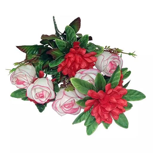 Букет розы с шафранами 11 голов (2 вида 7+4) 56см 202-732+563 фото 4