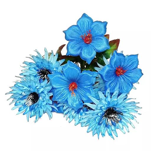 Букет васильков с колокольчиками 11 голов (2 вида 6+5) 56см 327-750(748)+765 фото 1