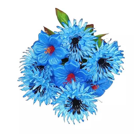 Букет васильков с колокольчиками 11 голов (2 вида 6+5) 56см 327-750(748)+765 фото 3