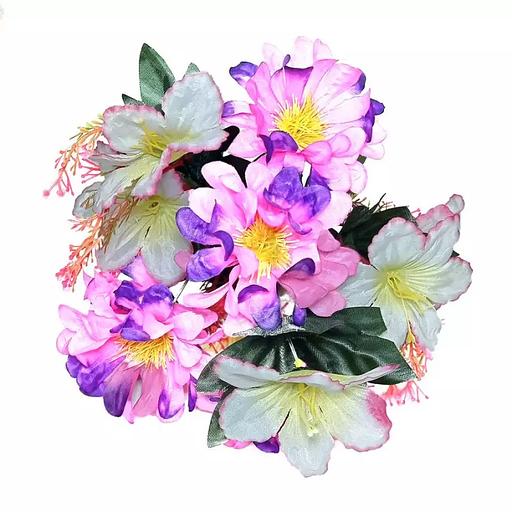 Букет георгины с колокольчиками 12 голов (2 вида 6+6) 36см 444-568+208 фото 1