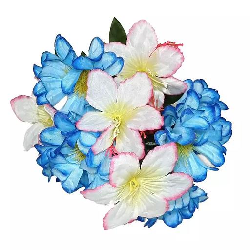 Букет георгины с колокольчиками 12 голов (2 вида 6+6) 36см 444-568+208 фото 2