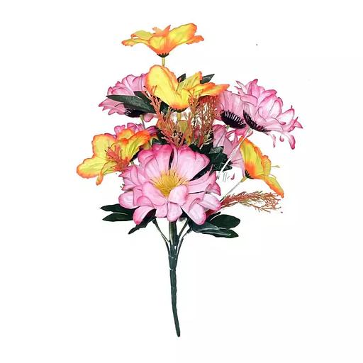 Букет георгины с колокольчиками 12 голов (2 вида 6+6) 36см 444-568+208 фото 3