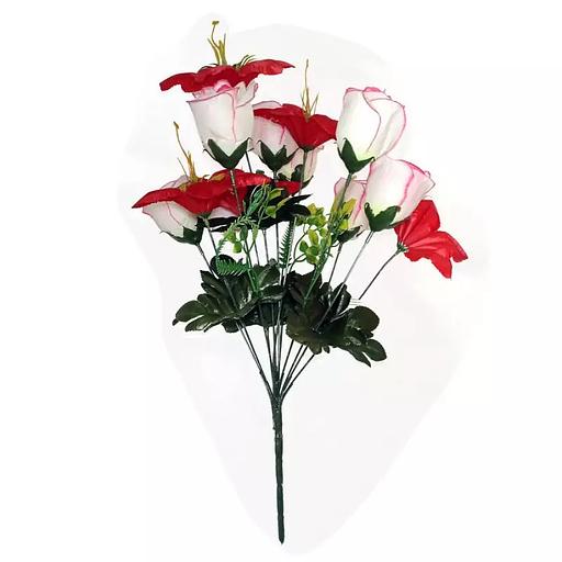 Букет клематисы с розами 12 голов (2 вида 5+7) 48см 424-708(710)+732 фото 3