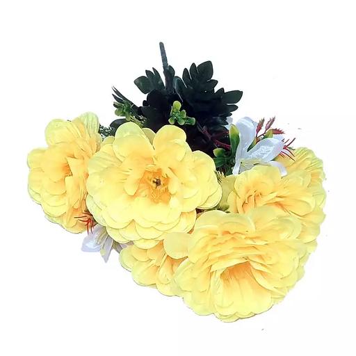Букет жёлтых георгинов 7 голов 3 цветочка 55см фото 1