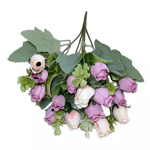 Интерьерн. розочка 15 голов 5 веток пласт.доб. 30см фото 2