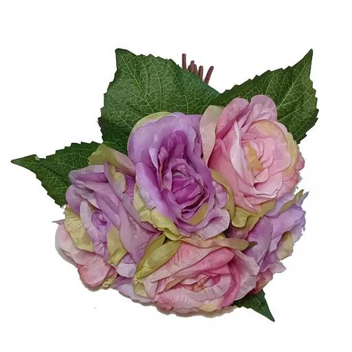 Розочка интерьерная связка с листьями 886-17 30см фото 3