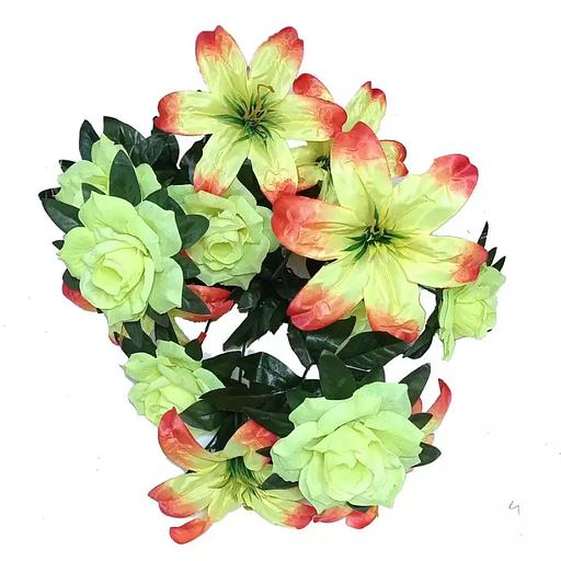 Букет лилии с розами 13 голов (2 вида 6+7) 80см 496-814+751 фото 2