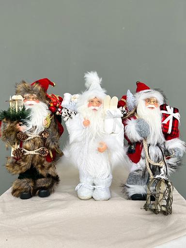 Фигура новогодняя «Дед Мороз», 30 см, белый с лыжами Опт фото 1