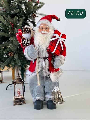 Фигура новогодняя «Дед Мороз большой», 60 см, красно-серый с подарком Опт фото 1