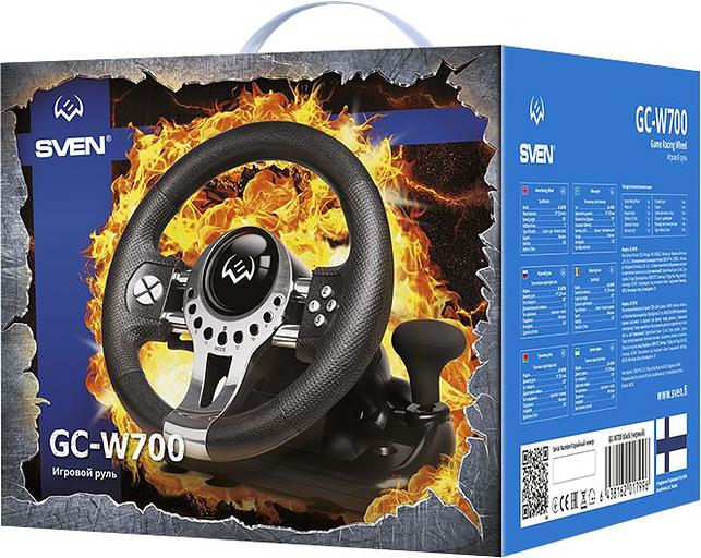 Руль Sven Sportline GC-W700 12кноп. (с педалями) черный/серебристый фото 7