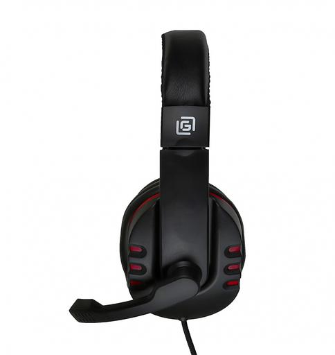 Наушники с микрофоном Оклик HS-L380G ABBADON черный/красный 1.8м мониторные оголовье (JD-032) фото 5