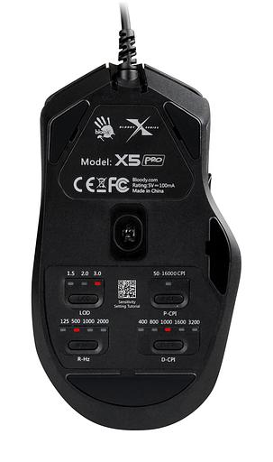 Мышь A4Tech Bloody X5 Pro черный оптическая (16000dpi) USB (9but) фото 3