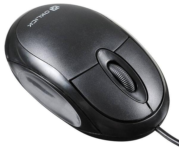 Мышь Оклик 105S черный оптическая (800dpi) USB для ноутбука (2but) фото 2