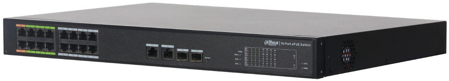 Коммутатор Dahua DH-LR2218-16ET-240 16x100Mb 2G 14PoE+ 240W управляемый фото 1