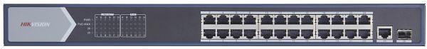 Коммутатор Hikvision DS-3E0526P-E 25G 1SFP 24PoE+ 270W неуправляемый фото 2