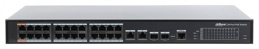 Коммутатор Dahua DH-PFS4226-24ET-360 24x100Mb 2G 22PoE+ 360W управляемый фото 1