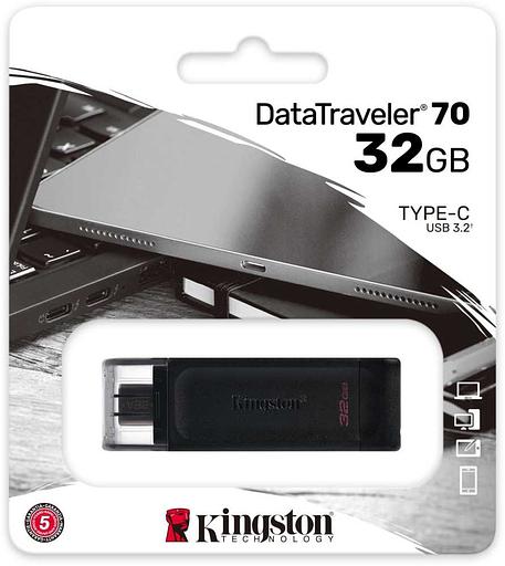 Флеш Диск Kingston 64Gb DataTraveler 70 Type-C DT70/64GB USB3.0 черный фото 3