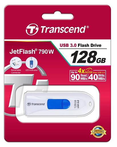 Флеш-накопитель Transcend JetFlash 790 (TS128GJF790W) фото 2