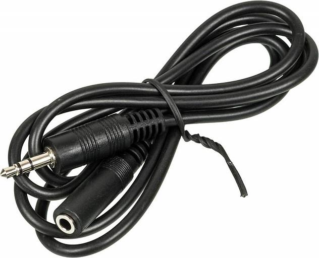 Кабель аудио Ningbo JAAC003-1 Jack 3.5 (m)/Jack 3.5 (f) 1м. черный фото 1