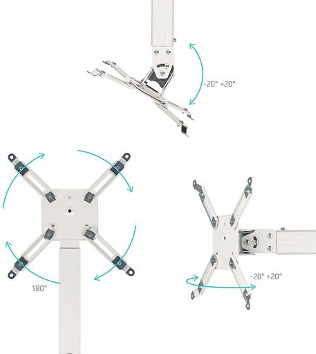 Кронштейн для проектора Onkron K5A белый макс.10кг потолочный поворотно-выдвижной и наклонный фото 4