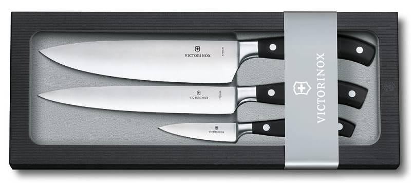 Набор ножей кухон. Victorinox Grand Maitre Chefs (7.7243.3) компл.:3шт черный подар.коробка фото 1